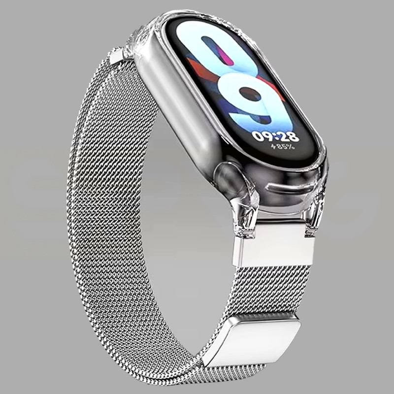 بند اسپریگ مدل Milanese Clear Cover مناسب برای ساعت هوشمند شیائومی Mi band 8