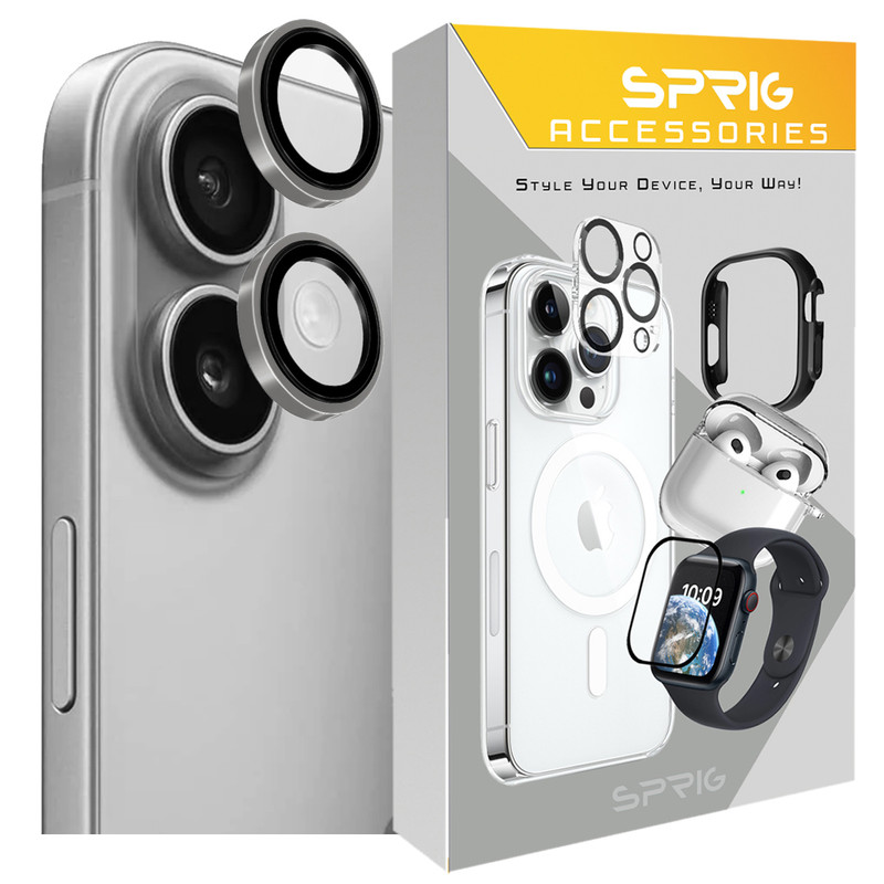 محافظ لنز دوربین اسپریگ مدل Ring metal-Super High quality مناسب برای گوشی موبایل اپل Iphone 16 / 16 Plus