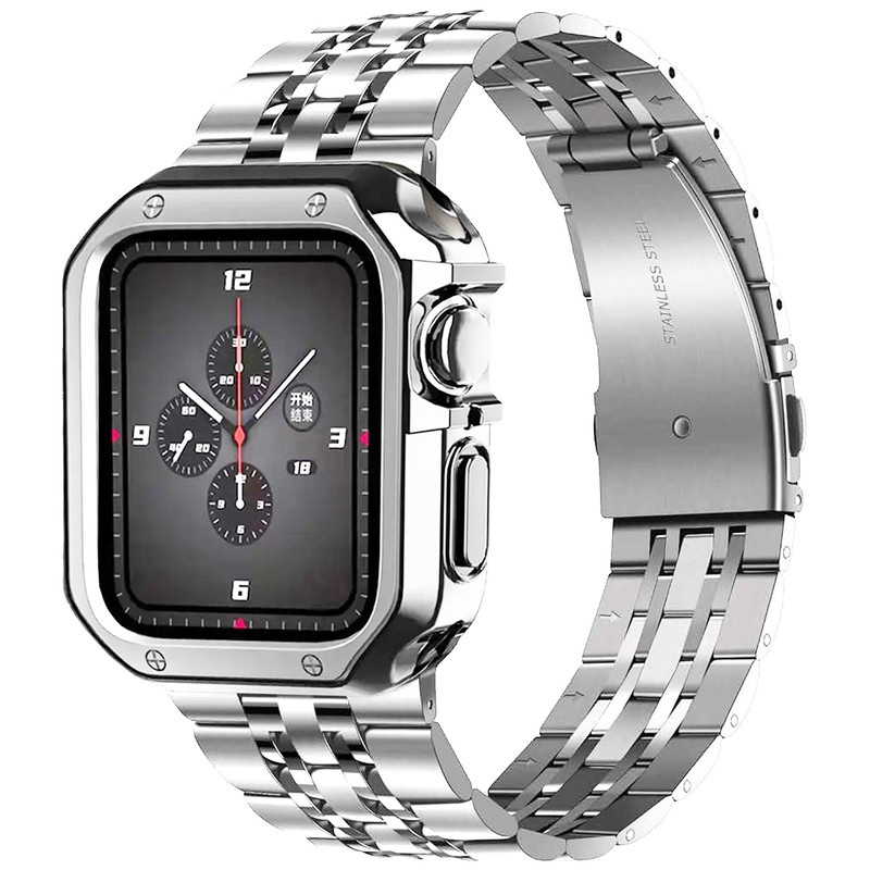 بند اسپریگ مدل 7BeadLUX مناسب برای اپل واچ Series 7 45mm / Series 8 45mm / Series 9 45mm به همراه کاور