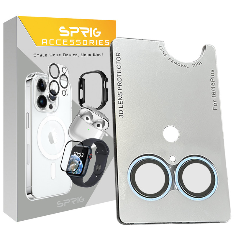 محافظ لنز دوربین اسپریگ مدل Ring Metal Luxury مناسب برای گوشی موبایل اپل Iphone 16 / 16 Plus