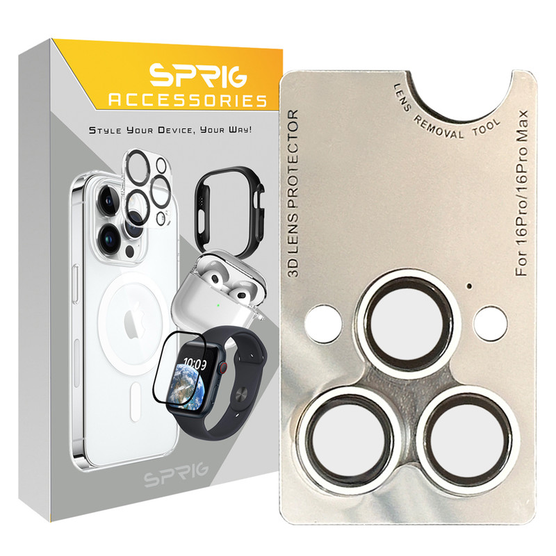 محافظ لنز دوربین اسپریگ مدل Ring Metal Luxury مناسب برای گوشی موبایل اپل Iphone 16 Pro / 16 Pro max