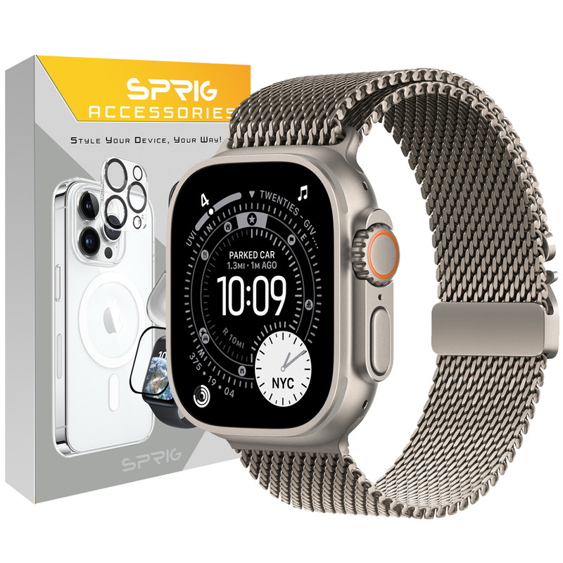 بند اسپریگ مدل ORG Milanese مناسب برای اپل واچ 44/45/46/49 میلی متری سری SE1/SE2/SE3/4/5/6/7/8/9/10/11/Ultra/Ultra2/Ultra3