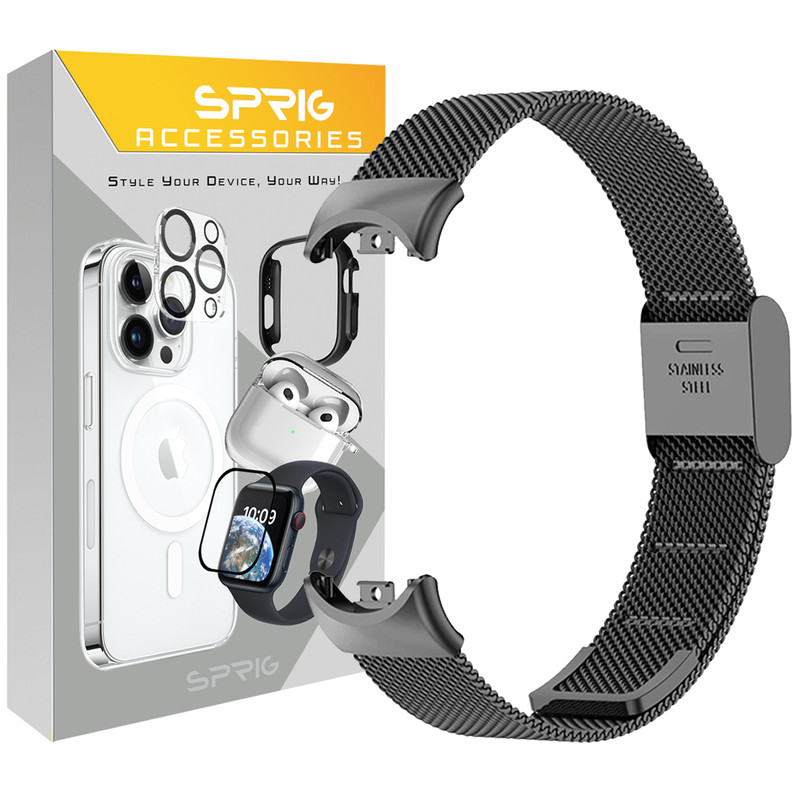 بند اسپریگ مدل Milanese SGK مناسب برای ساعت هوشمند شیائومی Mi band 8/9/10 12mm