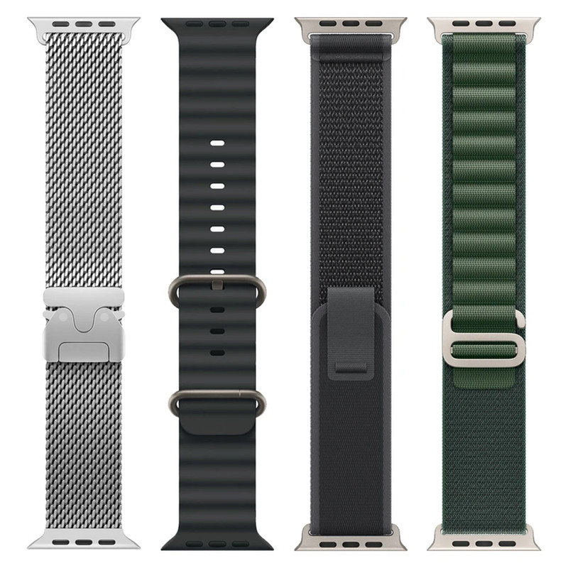 بند اسپریگ مدل Trend Mix BK مناسب برای اپل واچ سری Se/1/2/3/4/5/6/7/8/9/10/Ultra/Ultra2 سایز 42/44/45/46/49mm مجموعه 4 عددی