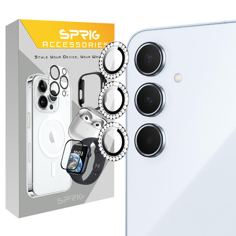 محافظ لنز دوربین رینگی اسپریگ مدل Ring Diamond مناسب برای گوشی موبایل سامسونگ Galaxy A55