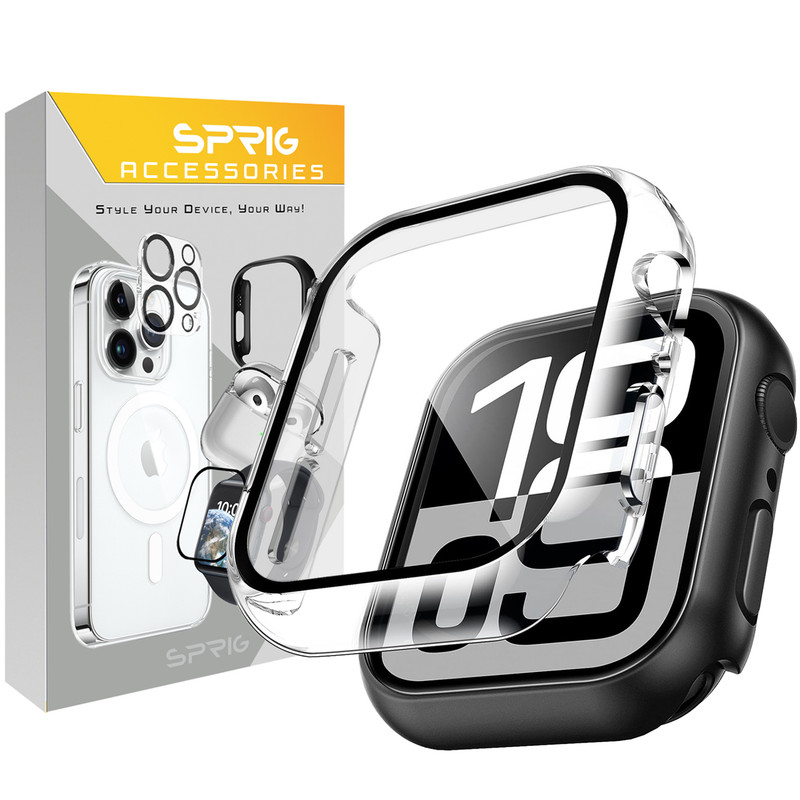 کاور اسپریگ مدل 360 Guard مناسب برای اپل واچ Series 10 46mm به همراه محافظ صفحه نمایش