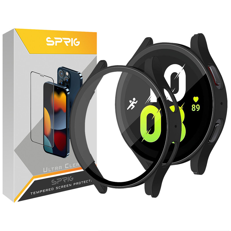کاور اسپریگ مدل Hard Guard مناسب برای ساعت هوشمند سامسونگ Galaxy Watch 4 44mm به همراه محافظ صفحه نمایش