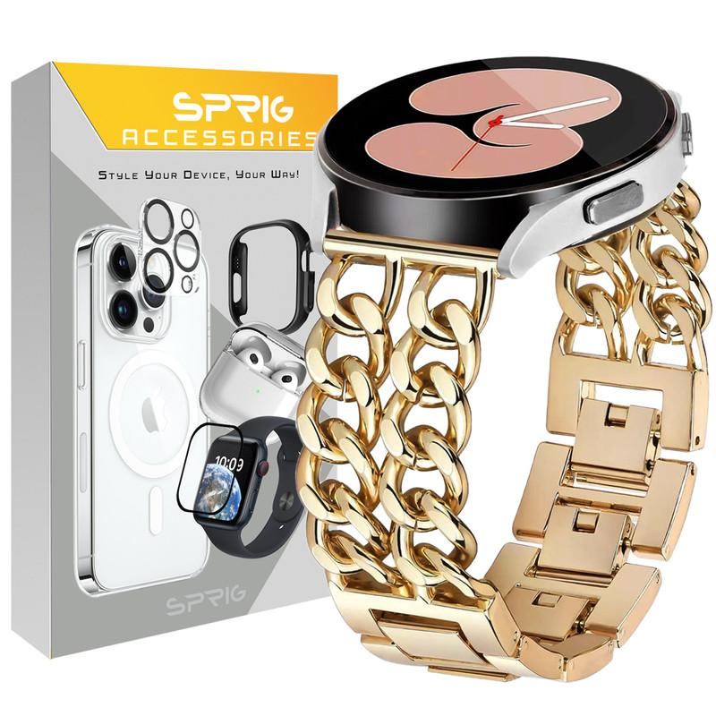 بند اسپریگ مدل Cart-2line مناسب برای ساعت هوشمند سامسونگ Galaxy Watch Active 1 / Active 2 40mm / Active 2 44mm / Watch 3 size 41mm / Galaxy Watch 4 40mm / watch 4 42mm / watch 4 44mm / watch 4 46mm