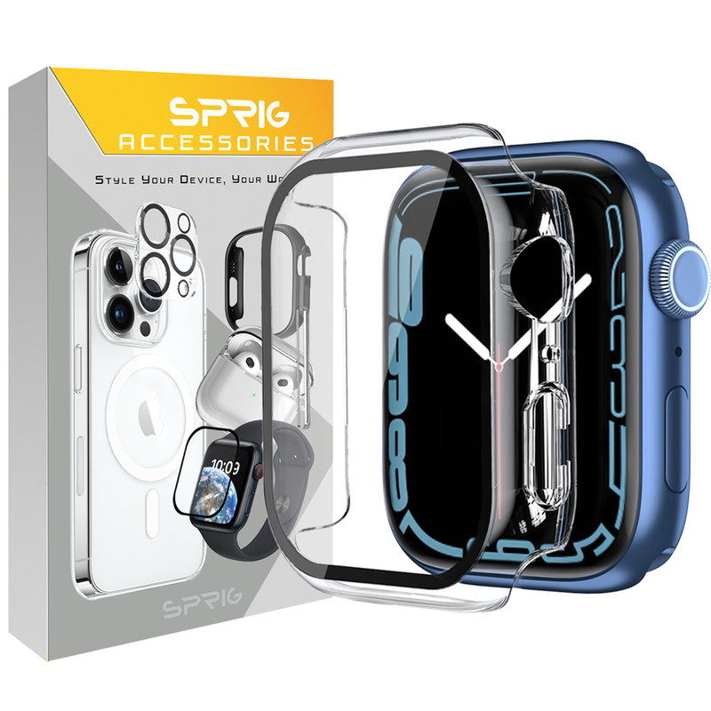 کاور اسپریگ مدل GUAR-DG مناسب برای اپل واچ Series SE 2022 Aluminum Case 40mm / SE 2021 Aluminum Case 40mm / Series 5 40mm / Series 6 40mm / Series 4 40mm به همراه محافظ صفحه نمایش