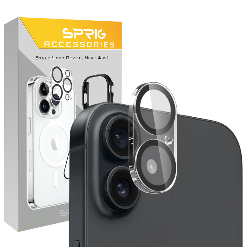 محافظ لنز دوربین اسپریگ مدل 3D Transparent مناسب برای گوشی موبایل اپل Iphone 16 / 16 Plus