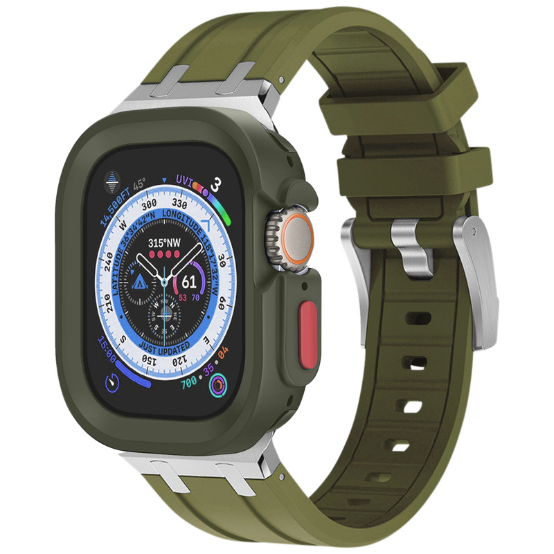 بند اسپریگ مدل Silicone AP Amizze مناسب برای اپل واچ Ultra / Ultra 2 49mm به همراه کاور