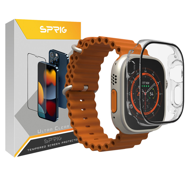 کاور اسپریگ مدل SP-360 مناسب برای ساعت هوشمند الترا HK8 pro max به همراه محافظ صفحه نمایش