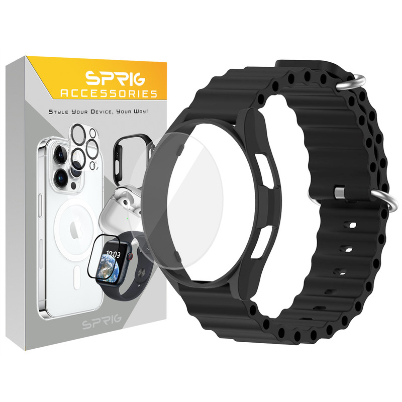 بند اسپریگ مدل Ocean SP Guard مناسب برای ساعت هوشمند سامسونگ Galaxy Watch 4 Classic 46mm به همراه کاور