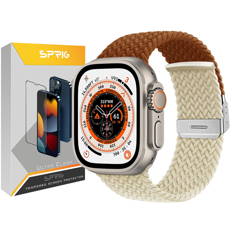 بند اسپریگ مدل linen مناسب برای اپل واچ 42 / 44 / 45 / 49 میلی متر