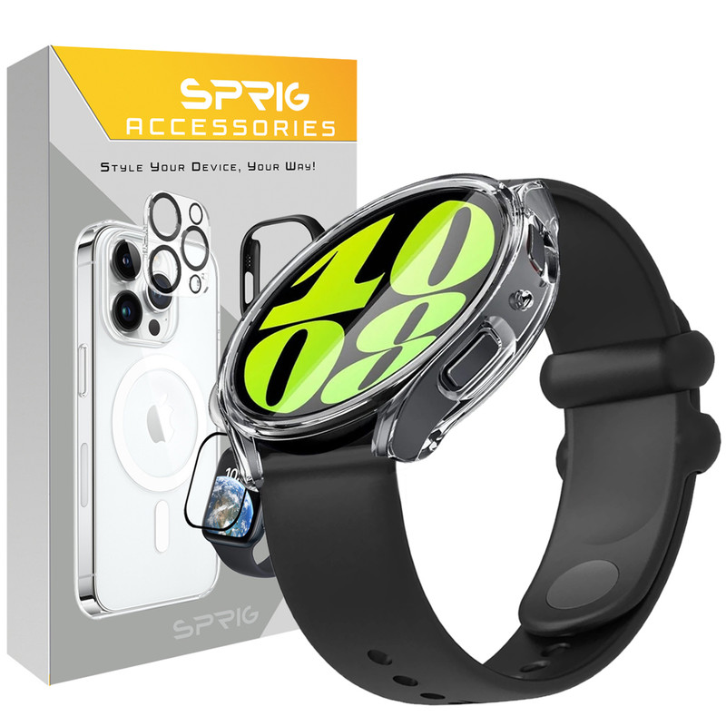 بند اسپریگ مدل PUFF PC مناسب برای ساعت هوشمند سامسونگ Galaxy Watch 6 44mm به همراه کاور