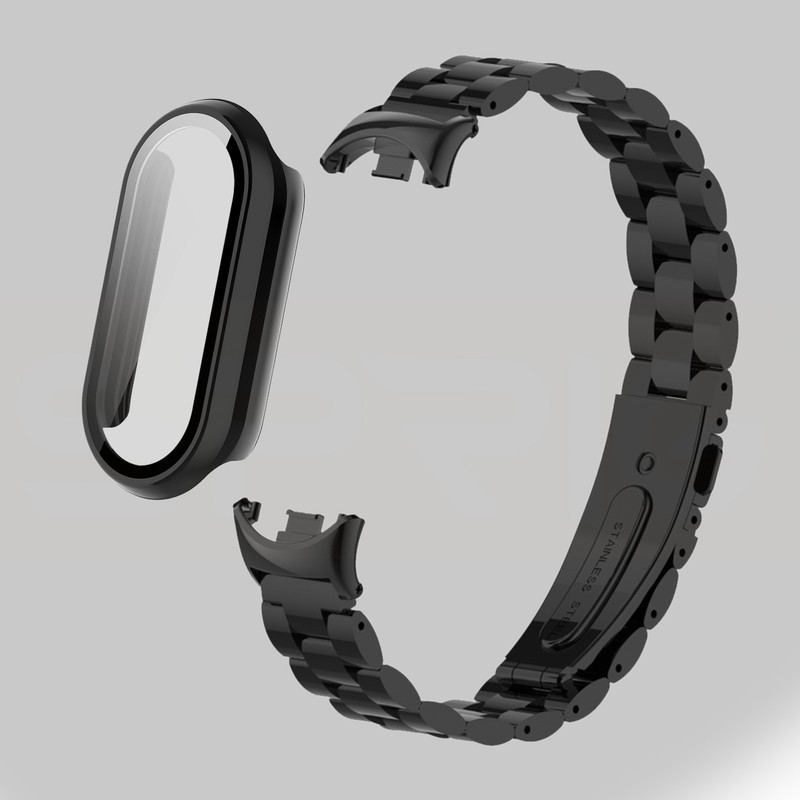بند اسپریگ مدل 3Bead PL GRD مناسب برای ساعت هوشمند شیائومی Mi band 8 به همراه کاور