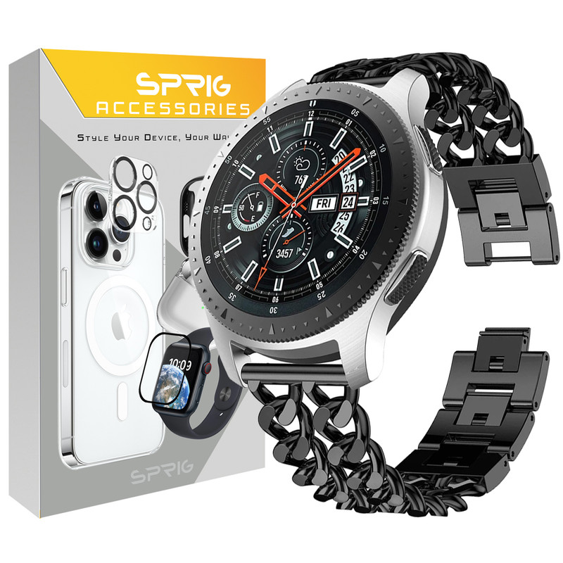 بند اسپریگ مدل Cart-2Line مناسب برای ساعت هوشمند سامسونگ Galaxy Watch Active 1 / Active 2 40mm / Active 2 44mm / Watch 3 size 41mm / Galaxy Watch 4 40mm / watch 4 42mm / watch 4 44mm / watch 4 46mm