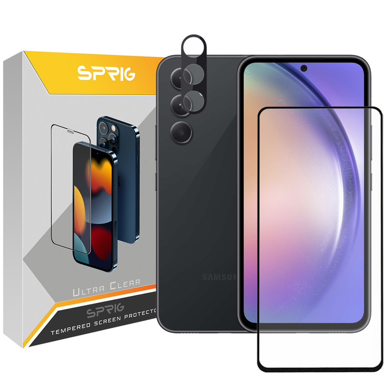 محافظ لنز دوربین اسپریگ مدل 3D-FU مناسب برای گوشی موبایل سامسونگ Galaxy A54 5G به همراه محافظ صفحه نمایش