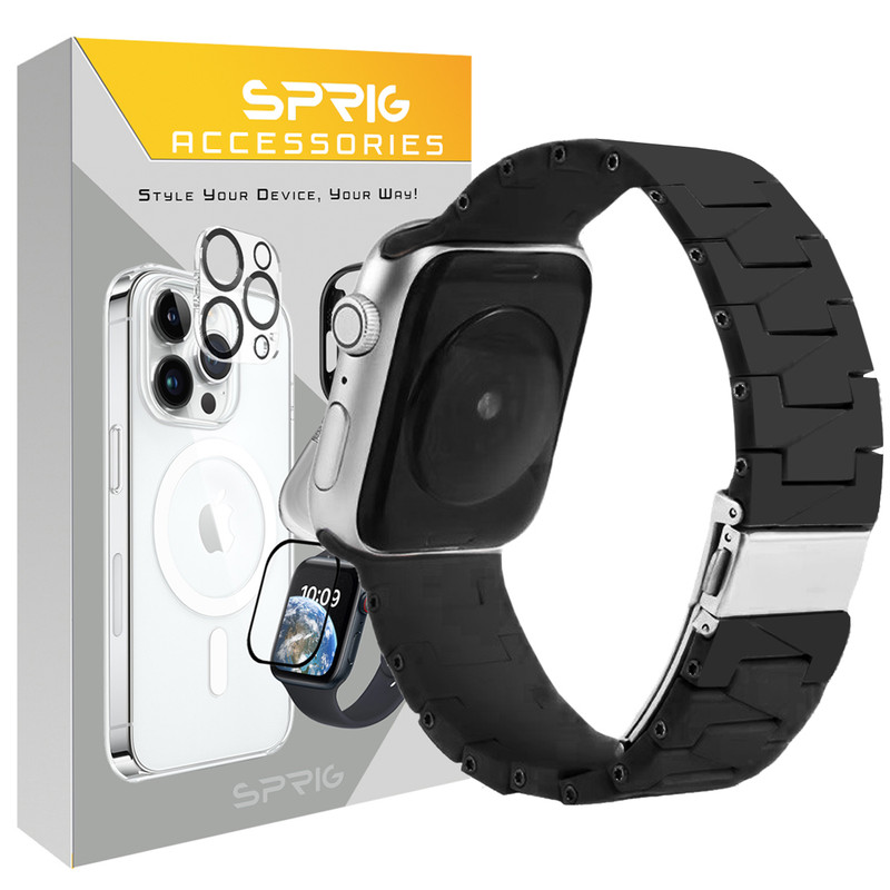 بند اسپریگ مدل Ceramic Beads مناسب برای اپل واچ سری Se/1/2/3/4/5/6/7/8/9/Ultra/Ultra2 سایز 42/44/45mm