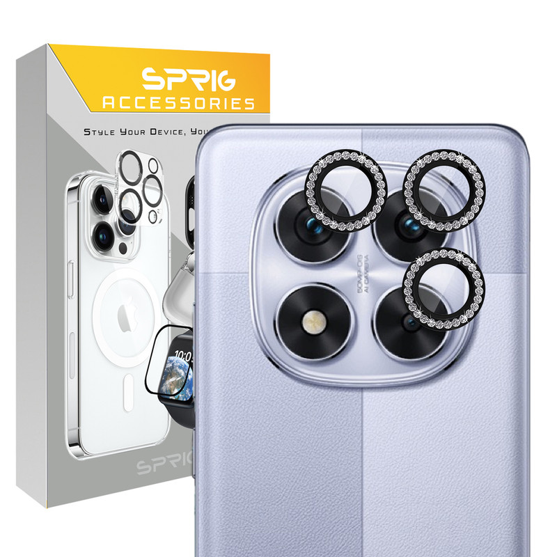 محافظ لنز دوربین اسپریگ مدل Ring Metal Diamond مناسب برای گوشی موبایل شیائومی Note 14 Pro