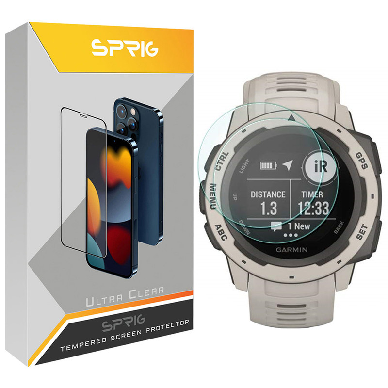 محافظ صفحه نمایش شیشه ای اسپریگ مدل SH-SP مناسب برای ساعت هوشمند گارمین Instinct Solar بسته دو عددی