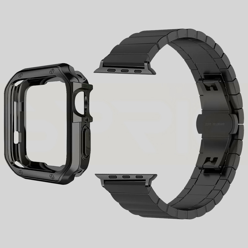 بند اسپریگ مدل Simple Link Lux مناسب برای اپل واچ سری 4/5/6/SE سایز 44mm به همراه کاور