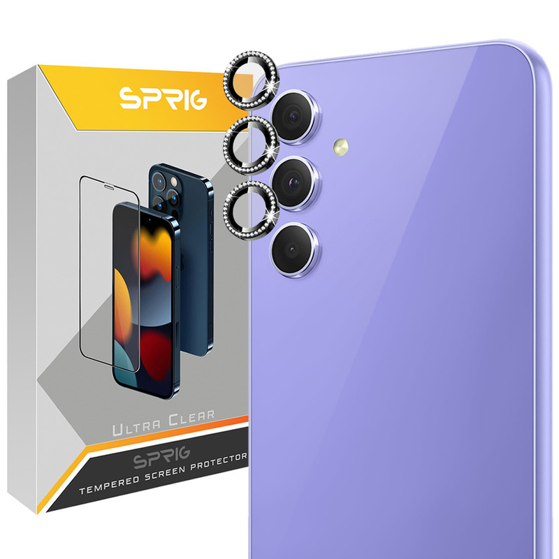 محافظ لنز دوربین اسپریگ مدل Ring metal Diamond مناسب برای گوشی موبایل سامسونگ Galaxy A34 5G