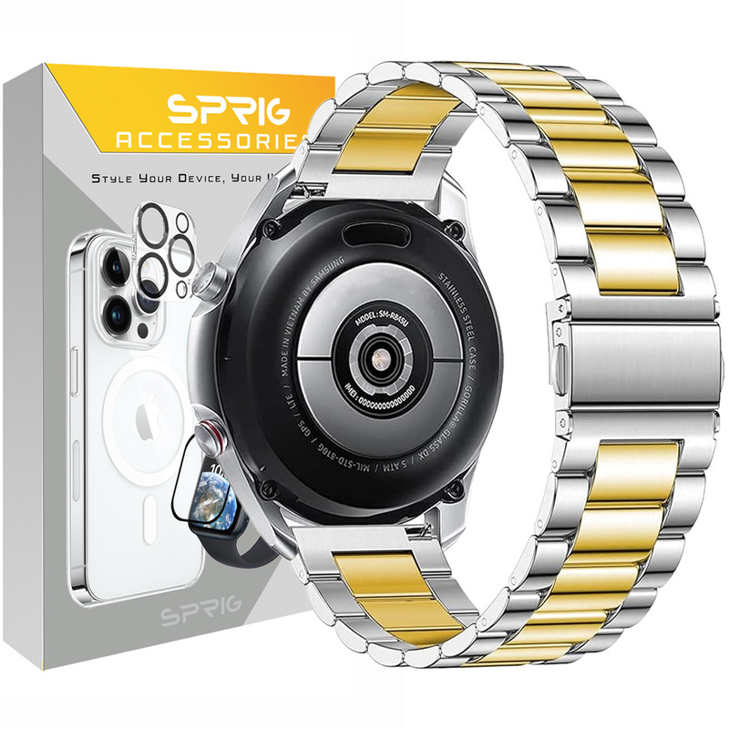 بند اسپریگ مدل 3Bid Dual Color مناسب برای ساعت هوشمند سامسونگ Galaxy Watch Active 2 40mm / Active 2 44mm / Watch 3 size 41mm / Galaxy Watch 4 40mm / watch 4 42mm / watch 4 44mm / watch 4 46mm