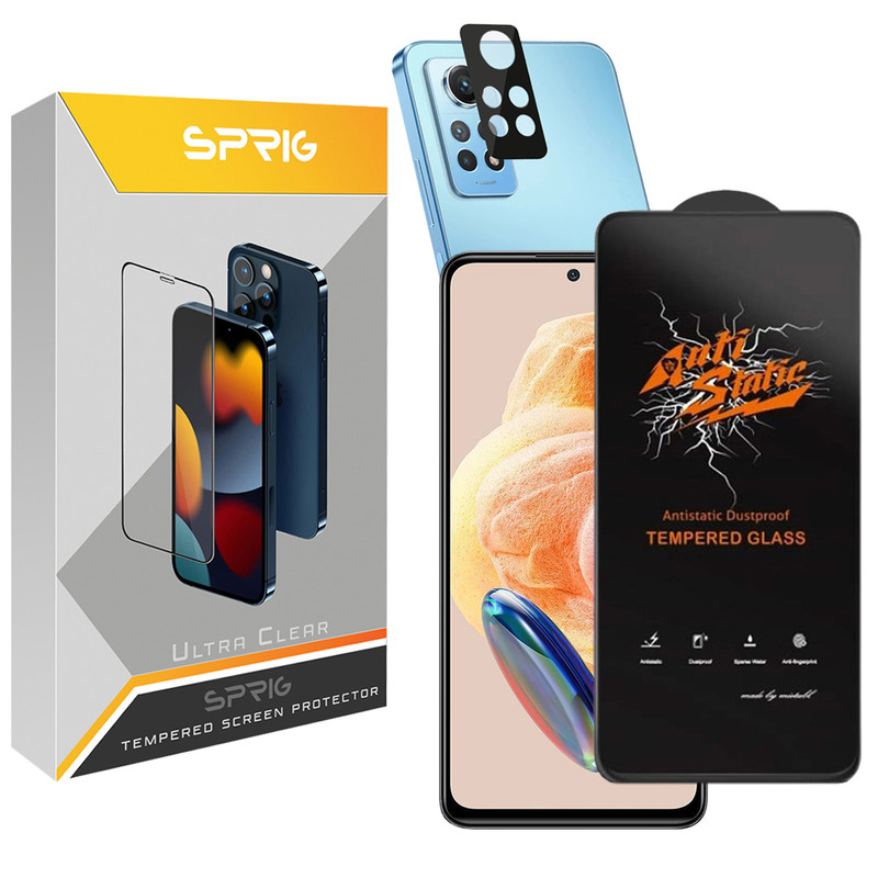 محافظ لنز دوربین اسپریگ مدل 3D-Antis مناسب برای گوشی موبایل شیائومی Redmi Note 12 Pro 4G به همراه محافظ صفحه نمایش