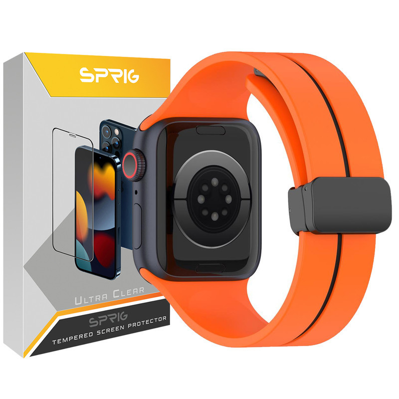 بند اسپریگ مدل Magnetic Silicon Dual Color مناسب برای اپل واچ 42 / 44 / 45 / 49 میلی متر