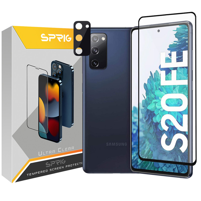 محافظ لنز دوربین اسپریگ مدل 3D-FU مناسب برای گوشی موبایل سامسونگ Galaxy S20 FE به همراه محافظ صفحه نمایش
