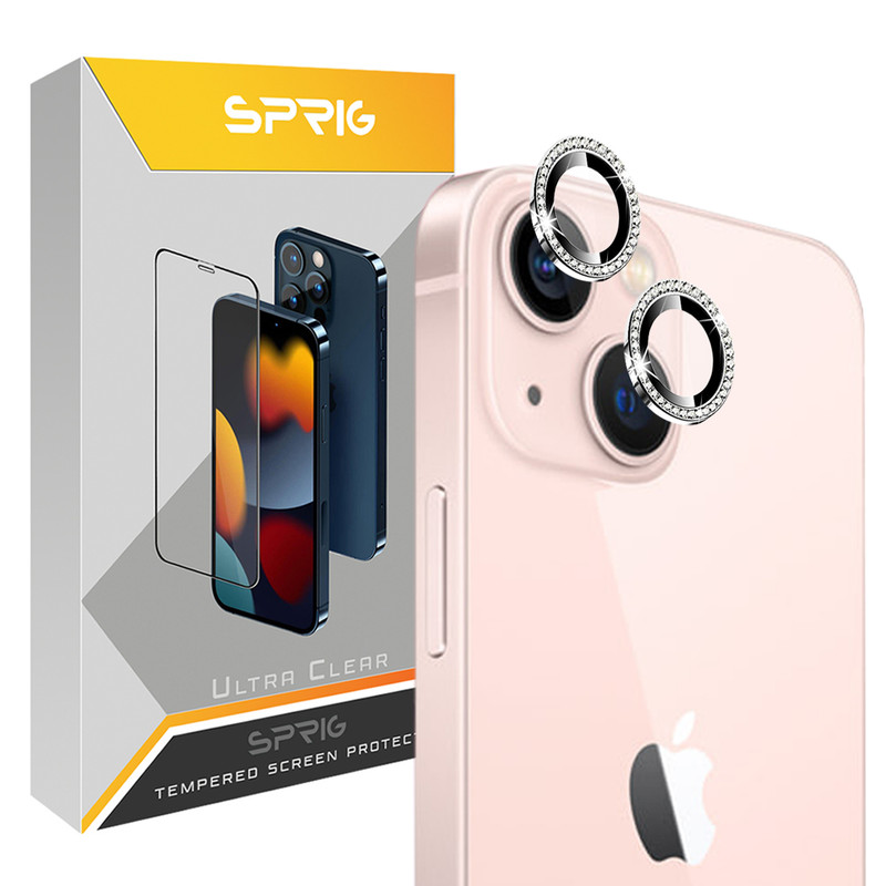 محافظ لنز دوربین اسپریگ مدل Ring metal Diamond مناسب برای گوشی موبایل اپل Iphone 13