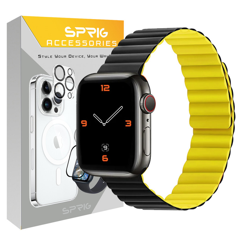 بند اسپریگ مدل magnetic silicon dual color مناسب برای اپل واچ Ultra 49mm