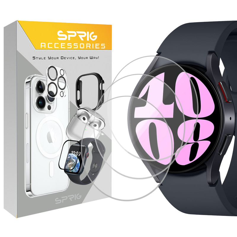 محافظ صفحه نمایش شیشه ای اسپریگ مدل SPG مناسب برای ساعت هوشمند سامسونگ Galaxy watch 4 44mm مجموعه 3 عددی