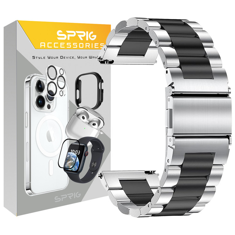 بند اسپریگ مدل 3Bid Dual Color مناسب برای ساعت هوشمند سامسونگ Galaxy Watch 6 40mm / Watch 6 44mm / Watch 6 Classic 43mm / Watch 6 classic 47mm