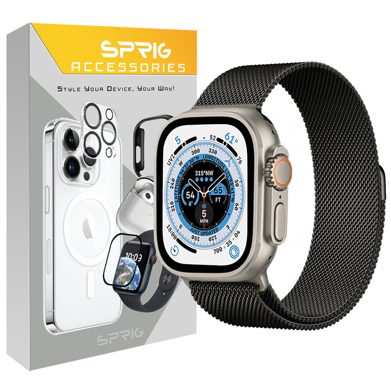 بند اسپریگ مدل Milanese مناسب برای ساعت هوشمند بلک تایم MG 88 Ultra