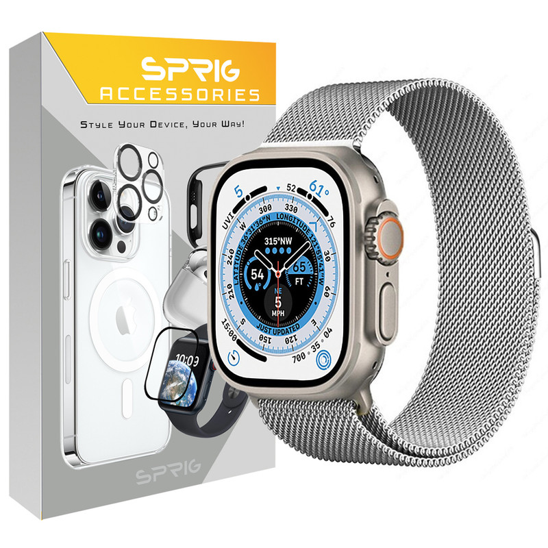 بند اسپریگ مدل Milanese مناسب برای ساعت هوشمند بلک تایم AVI 8 Ultra