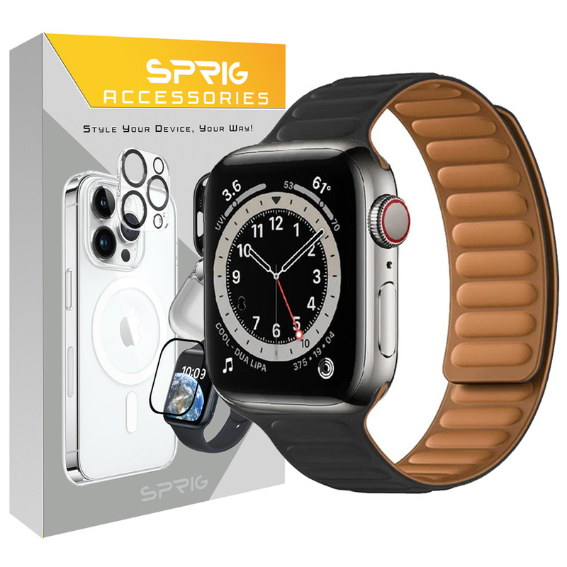 بند اسپریگ مدل Magnetic Loop مناسب برای اپل واچ Series 7 45mm / Series 8 45mm / Series 9 45mm