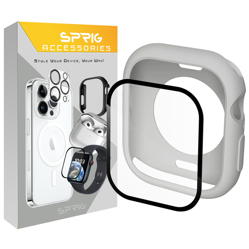 کاور اسپریگ مدل Jelly-Protective GLS مناسب برای اپل واچ Series 10 42mm Aluminum به همراه محافظ صفحه نمایش