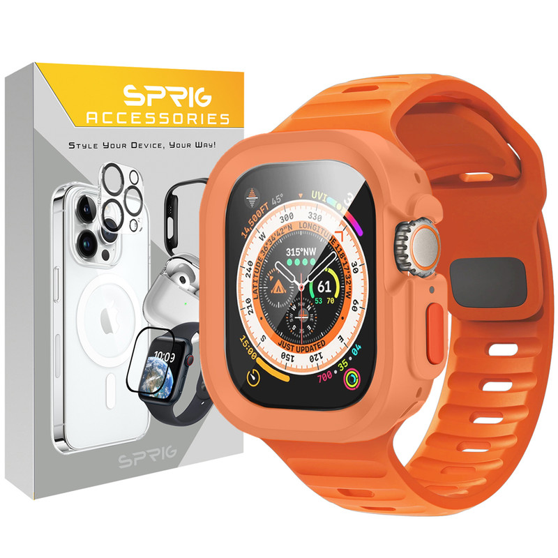 بند اسپریگ مدل Spig Amizze مناسب برای ساعت هوشمند ویرفیت HK8 Pro max / HK9 Ultra 2 / T900 Ultra به همراه کاور