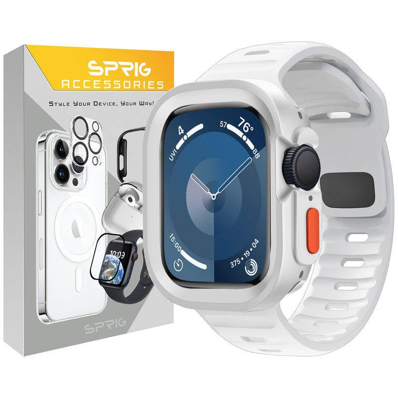 بند اسپریگ مدل Spig Amizze مناسب برای اپل واچ Series 7 45mm / Series 8 45mm / Series 9 45mm به همراه کاور