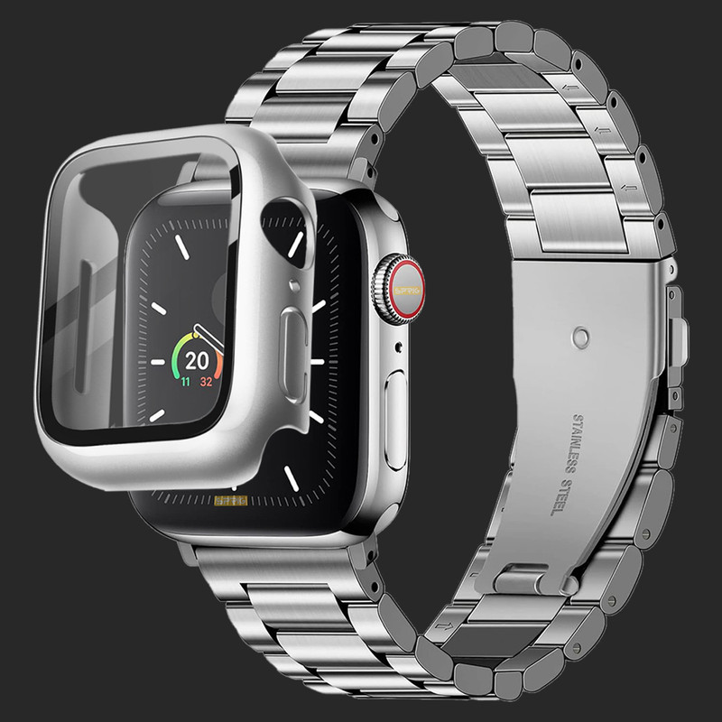 بند اسپریگ مدل 3Bead Protection مناسب برای اپل واچ سری 7/8/9 سایز 45 میلی متری به همراه کاور