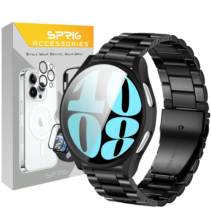 بند اسپریگ مدل 3Bid-protection مناسب برای ساعت هوشمند سامسونگ Galaxy Watch 6 44mm به همراه کاور