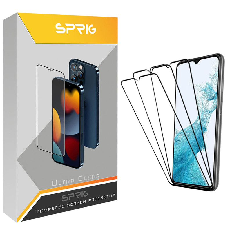 محافظ صفحه نمایش اسپریگ مدل SPGL مناسب برای گوشی موبایل سامسونگ Galaxy F23 5G / M33 5G / M23 5G / M32 5G / M12 / M02s / M02 بسته سه عددی