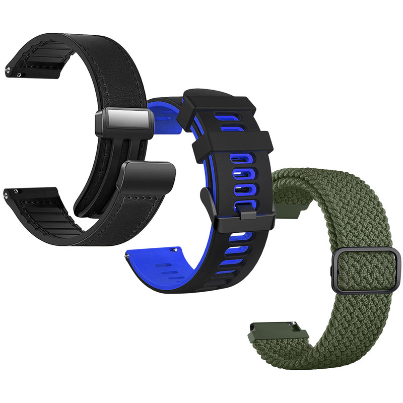 بند اسپریگ مدل LHB Mix TW مناسب برای ساعت هوشمند ناتینگ CMF Watch Pro 22mm مجموعه 3 عددی