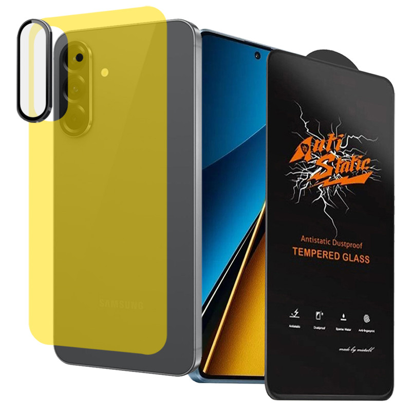 محافظ صفحه نمایش اسپریگ مدل 360-Antistatic-Ring-Protection مناسب برای گوشی موبایل سامسونگ Galaxy A56 به همراه محافظ پشت و محافظ لنز