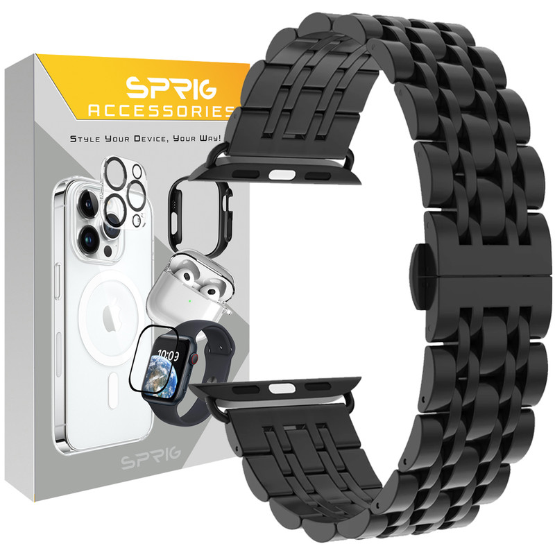 بند اسپریگ مدل 7Bead Steel مناسب برای ساعت هوشمند ویرفیت HK8 pro max / HK9 ultra 2 / T800 Ultra / T900 Ultra