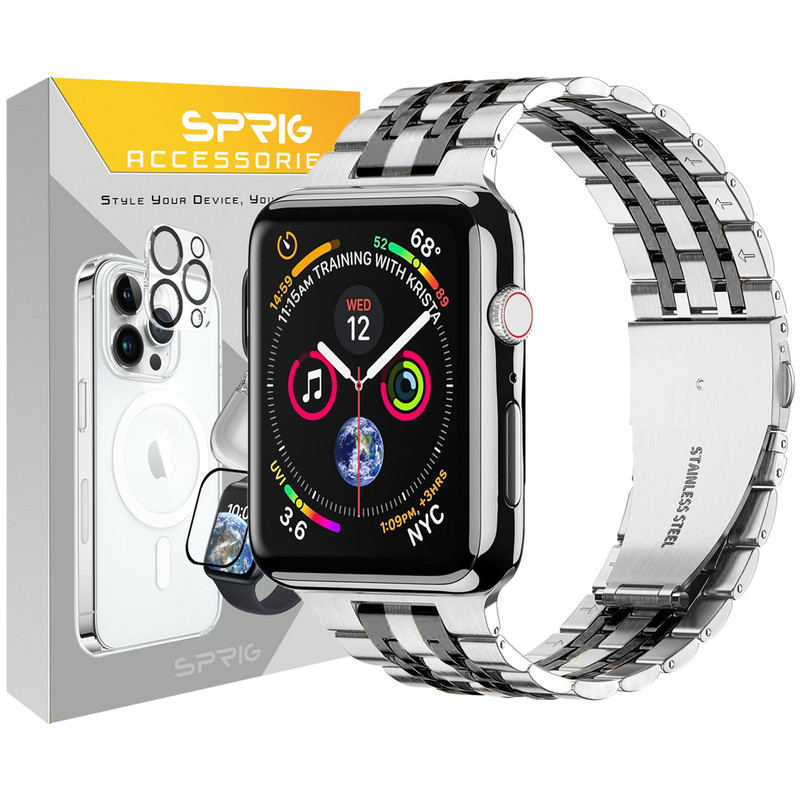 بند اسپریگ مدل 7Bead SLV مناسب برای اپل واچ Series 7 Aluminum 45mm / Series 8 Aluminum 45mm / Series 9 Aluminum 45mm