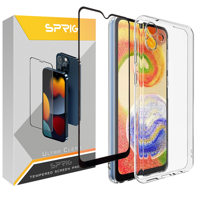 کاور اسپریگ مدل Clear-FU مناسب برای گوشی موبایل سامسونگ Galaxy A04 4G / M13 5G به همراه محافظ صفحه نمایش گوشی