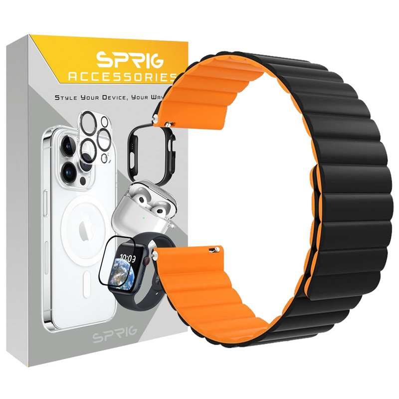 بند اسپریگ مدل magnetic silicon BK مناسب برای ساعت هوشمند سامسونگ Galaxy Watch 6 40mm / watch 6 44mm / Watch 6 Classic 43mm / Watch 6 Classic 47mm